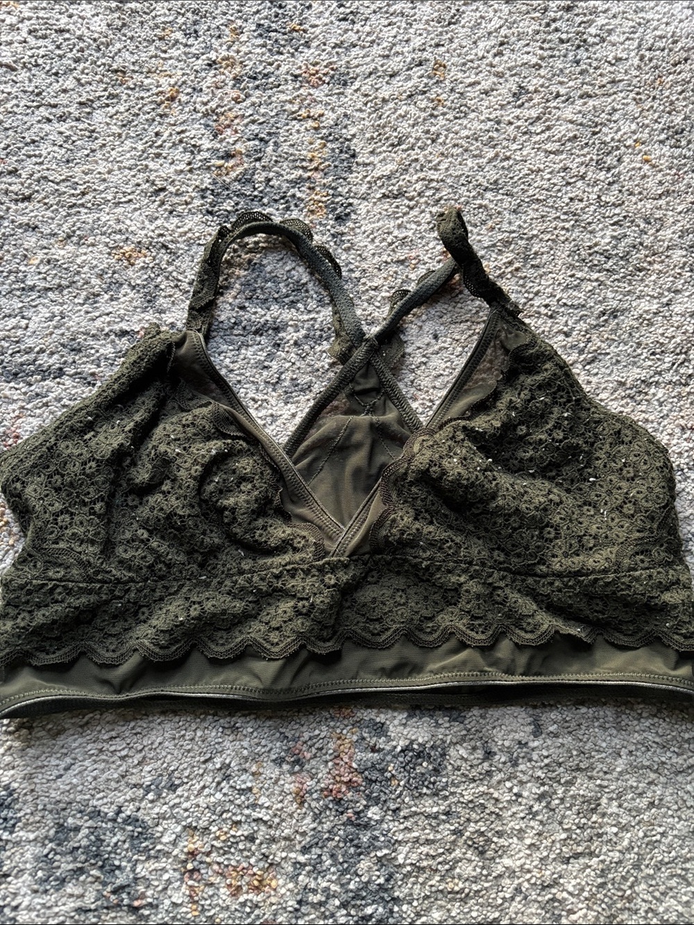 Aerie Lace Bralette in Olive Green